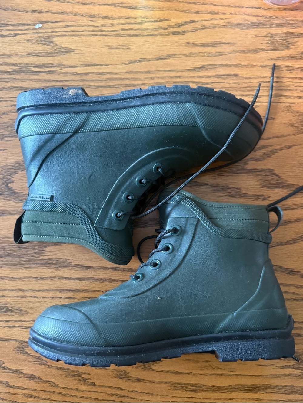 Men's Muck Boots Green Lace-Up Waterproof Work Boots